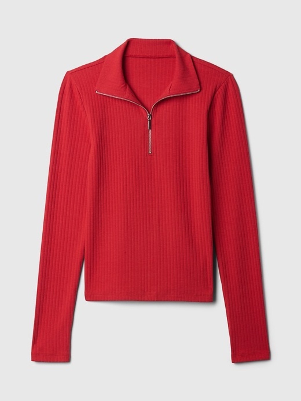 GAP Modern Ribbed Half Zip Mock Neck Fitted
Long Sleeve Top size Small